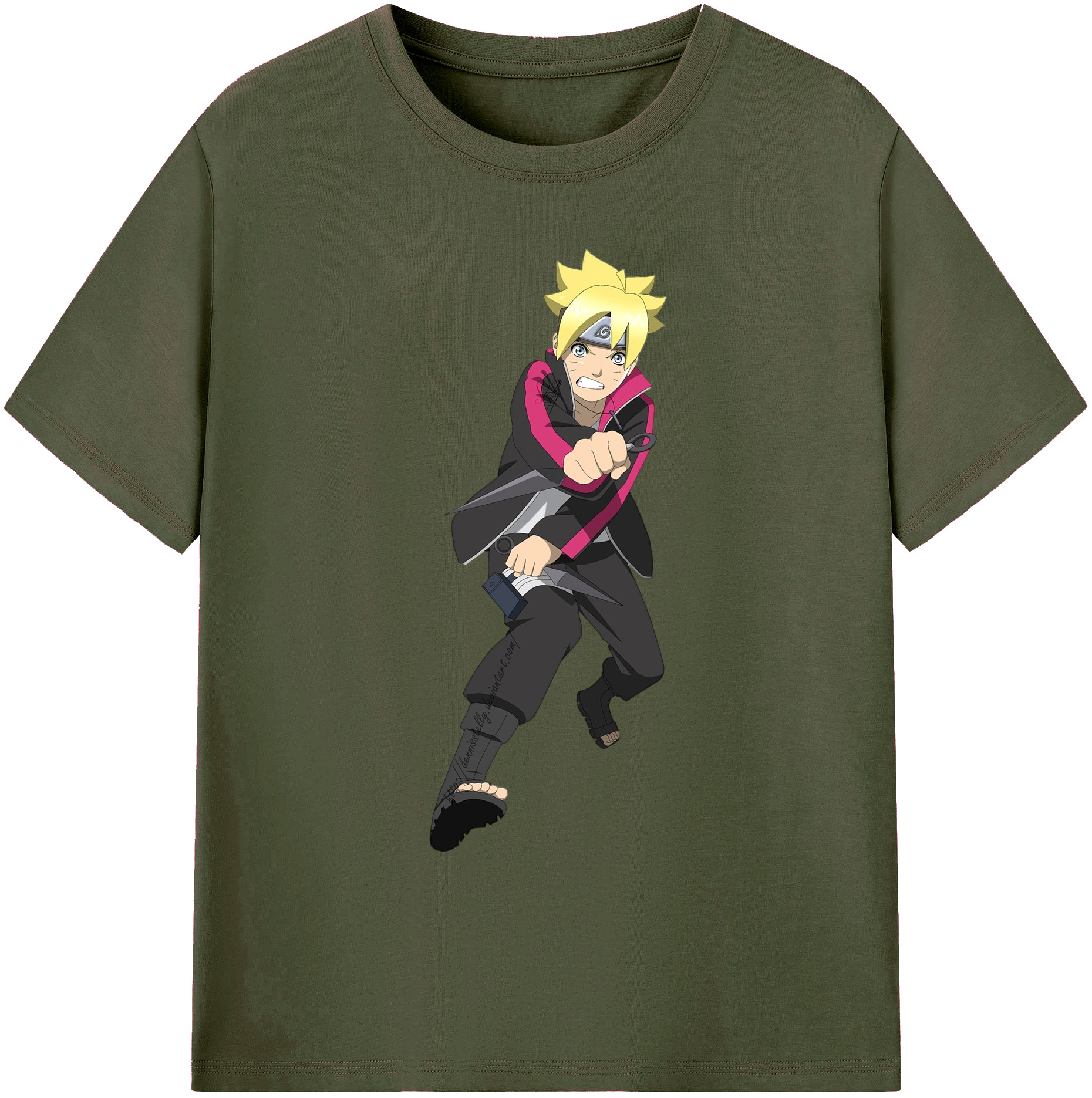 （画像用） NARUTO -ナルト- うずまき ボルト Uzumaki Boruto 綿100％ メンズ半袖Tシャツ｜肌触りやわらか＆通気性